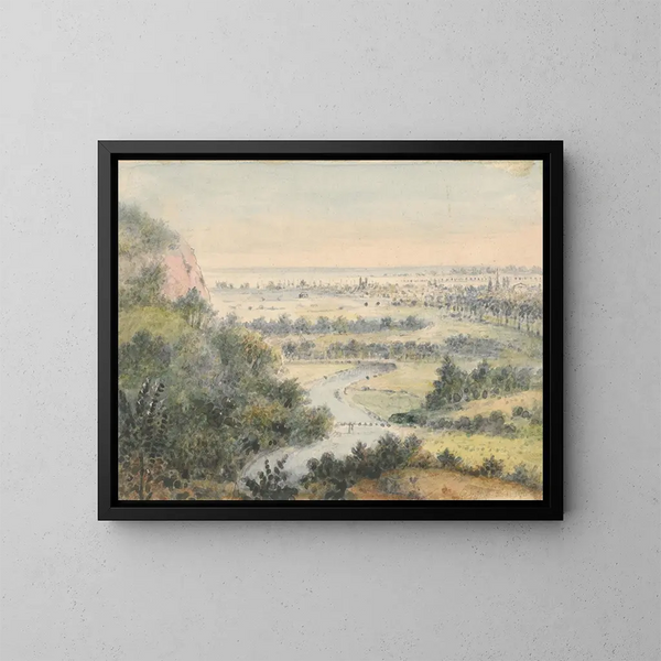 New Haven from East Rock - Alexander Jackson Davis — framed artwork on a wall