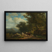 Paisaje con un campesino y su rebaño - Alexander Joseph Daiwaille — cuadro enmarcado en la pared