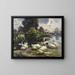Huit canards au bord de l'eau - Alexander Koester — framed artwork on a wall