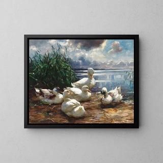 Alexander Koester - Ducks on Lake Chiemsee in a Brewing Storm.webp