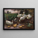 pato con patos y patitos junto al lago - Alexander Koester — cuadro enmarcado en la pared