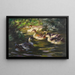 Six ducks on the water under riverside bushes - Alexander Koester — framed artwork on a wall
