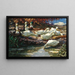 Doce patos en la fuente - Alexander Koester — cuadro enmarcado en la pared