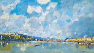 Alexander Kubnyi - A View of Budapest with the Chain Bridge.webp