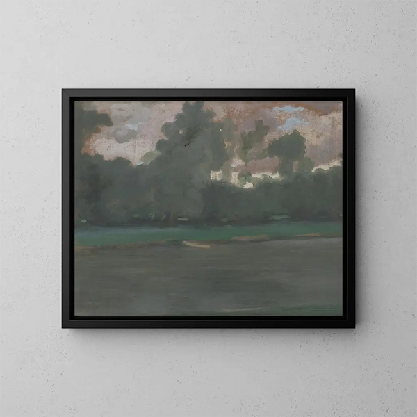 Paisaje con agua - Alexander Kubnyi — cuadro enmarcado en la pared