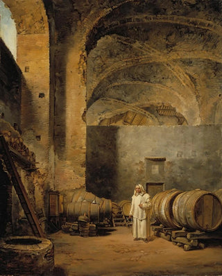 Alexander Laurus - A Monk In A Ruin Which Has Been Made Into A Wine Cellar.webp