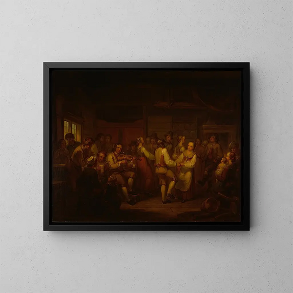 Una danza de campesinos en Finlandia - Alexander Laurus — cuadro enmarcado en la pared