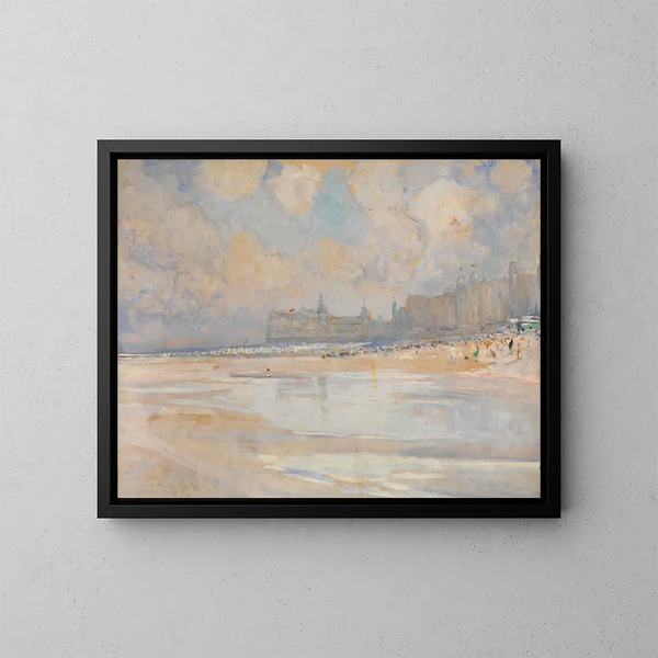La playa de Ostende - Alexander Marcette — cuadro enmarcado en la pared