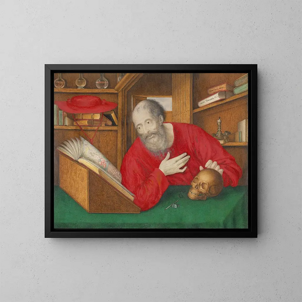 San Jerónimo en su estudio - Alexander Marshal — cuadro enmarcado en la pared