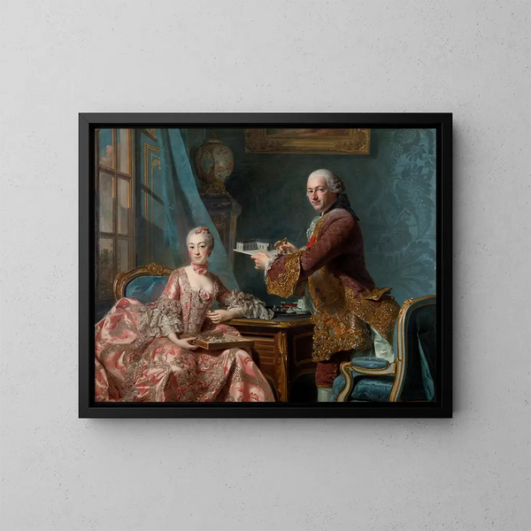 Doble retrato - Alexander Roslin — cuadro enmarcado en la pared