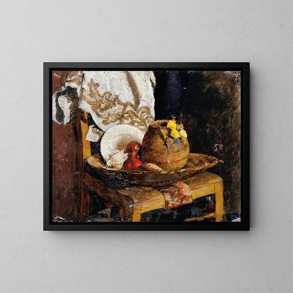 Naturaleza muerta con jarra y frutas - Alexander Rothaug — cuadro enmarcado en la pared