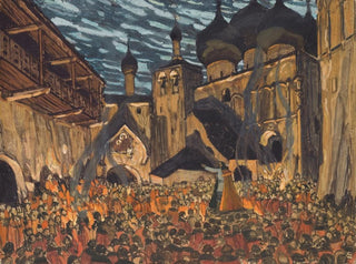 Alexander Yakovlevich Golovin - Set Design For Act I of Pskovityanka.webp