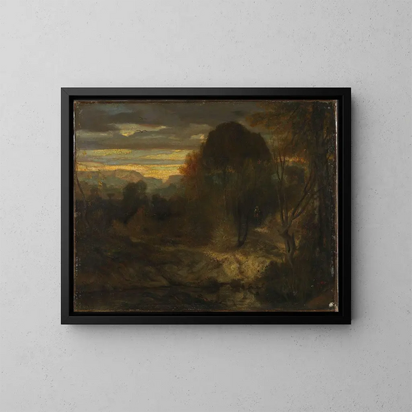 Paisaje de la tarde - Alexandre-Gabriel Decamps — cuadro enmarcado en la pared