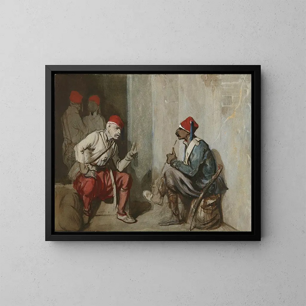 Guardianes turcos - Alexandre-Gabriel Decamps — cuadro enmarcado en la pared