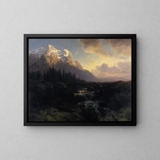 Alexandre Calame - The Rosenlaui Valley with the Wetterhorn.webp