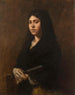 Mujer con abanico - Alexandre Falguire — vista de la obra