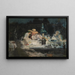 Figures sitting around a lamp - Alexandre Falguière — framed artwork on a wall