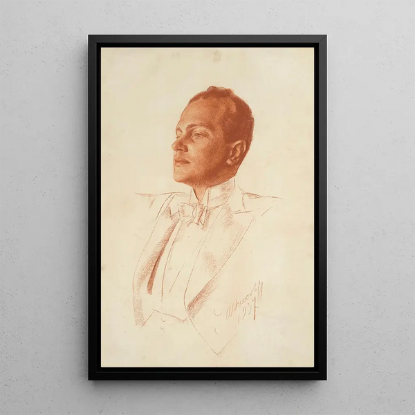 Retrato del director de orquesta Antal Dorti - Alexandre Iacovleff — cuadro enmarcado en la pared