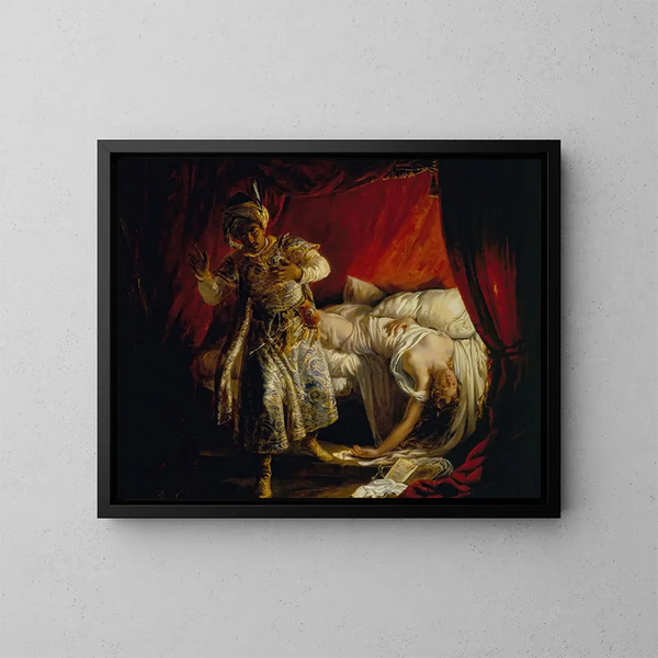 Othello y Desdémona - Alexandre Marie Colin — cuadro enmarcado en la pared