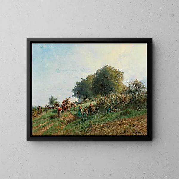 La cosecha - Alexandre René Véron — cuadro enmarcado en la pared