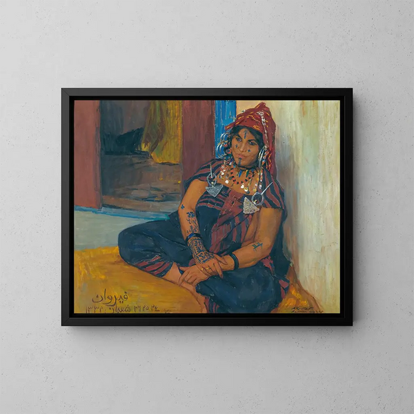 Moubarak en Kairouan - Alexandre Roubtzoff — cuadro enmarcado en la pared