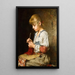de Hija tejiendo a crochet - Alexei Harlamoff — cuadro enmarcado en la pared
