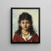 Portrait of a young girl wearing a necklace - Alexei Harlamoff — framed artwork on a wall
