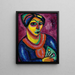 Woman with a Green Fan - Alexej von Jawlensky — framed artwork on a wall