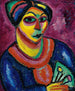 Mujer con un abanico verde - Alexej von Jawlensky — vista de la obra