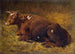 Una vaca acostada en el suelo - Alfred Baker — vista de la obra