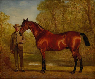 Alfred Chantrey Corbould - Mr W James Holden With His Favorite Hunter In A Landscape.webp