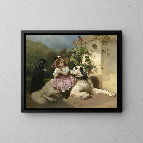 L'innocence entre deux voleurs - Alfred de Dreux — framed artwork on a wall