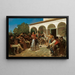 Una danza gitana en los jardines del Alcázar frente al pabellón de Carlos V - Alfred Dehodencq — cuadro enmarcado en la pared