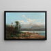 Paisaje de lago montañoso con pescador - Alfred Godchaux — cuadro enmarcado en la pared
