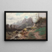 Mountain landscape painting - Alfred Godchaux — framed artwork on a wall