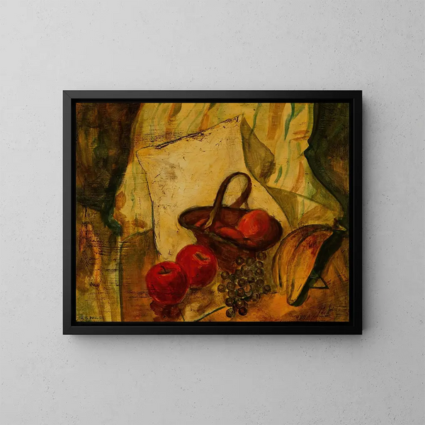 Still life of fruits in a basket - Alfred Henry Maurer — framed artwork on a wall