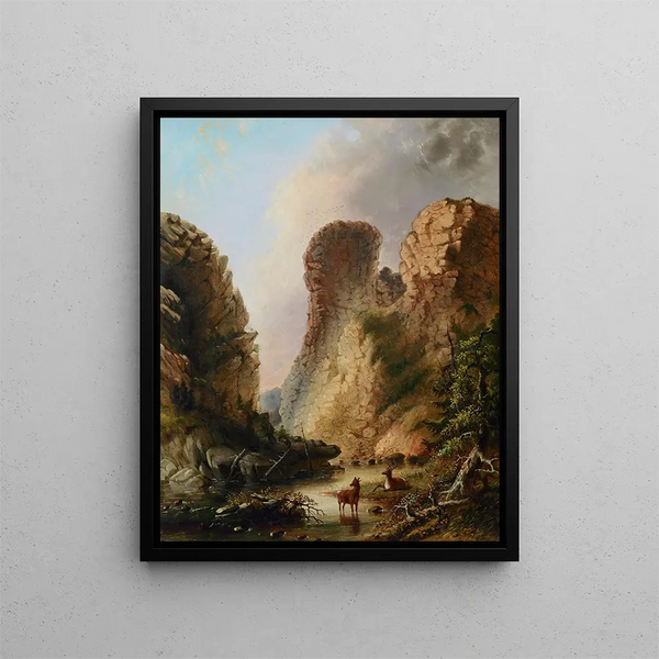 Alfred Jacob Miller - Deer by the River Wyoming.webp