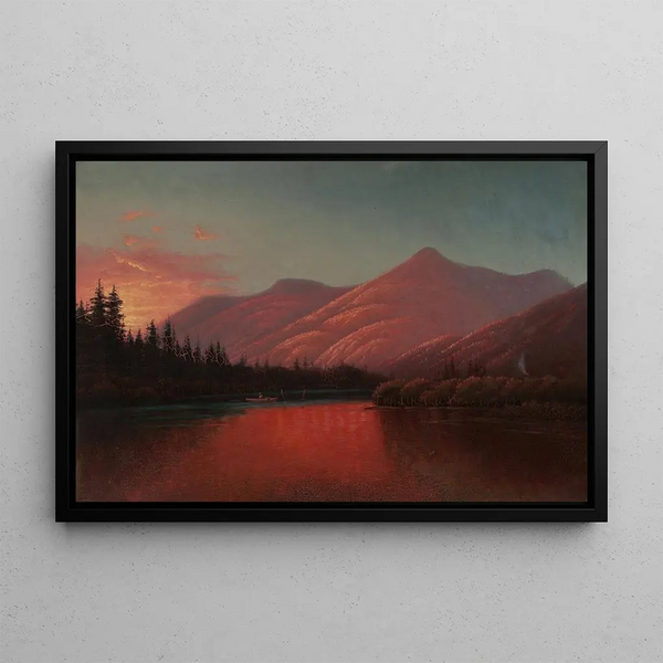 Sunset over Silver Lake, Cottonwood Canyon, Utah - Alfred Lambourne — framed artwork on a wall