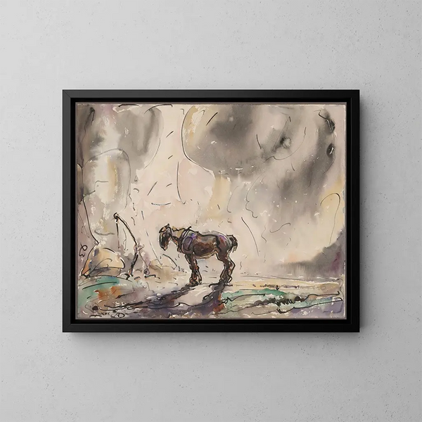 Horse solitaire - Alfred Ost — framed artwork on a wall