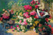 Flower Baskets and Flower Pots in a Garden - Alfred Petit — artwork view
