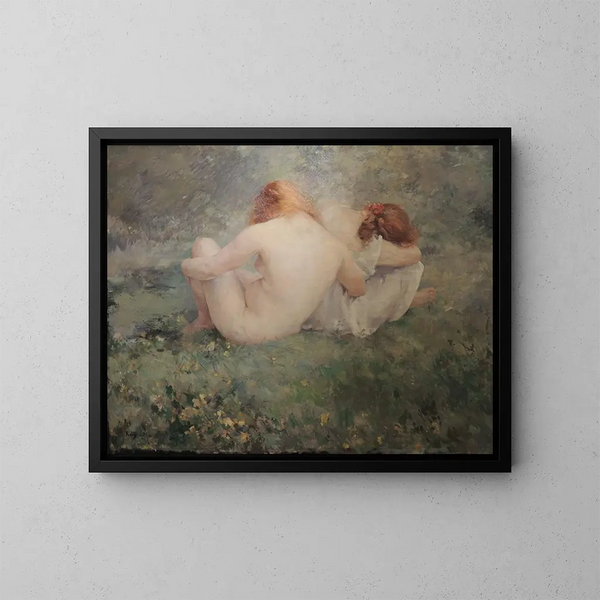 Baigneurs - Alfred Philippe Roll — cuadro enmarcado en la pared