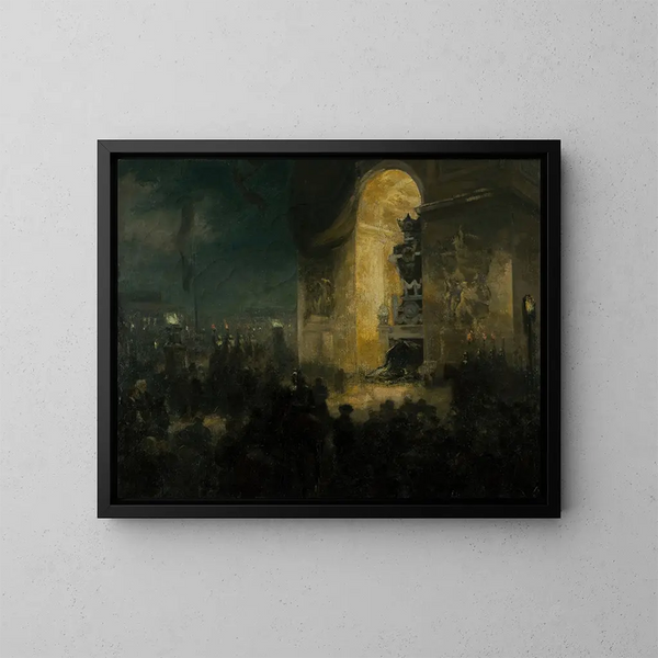 La veille sous l'Arc de triomphe - Alfred Philippe Roll — cuadro enmarcado en la pared