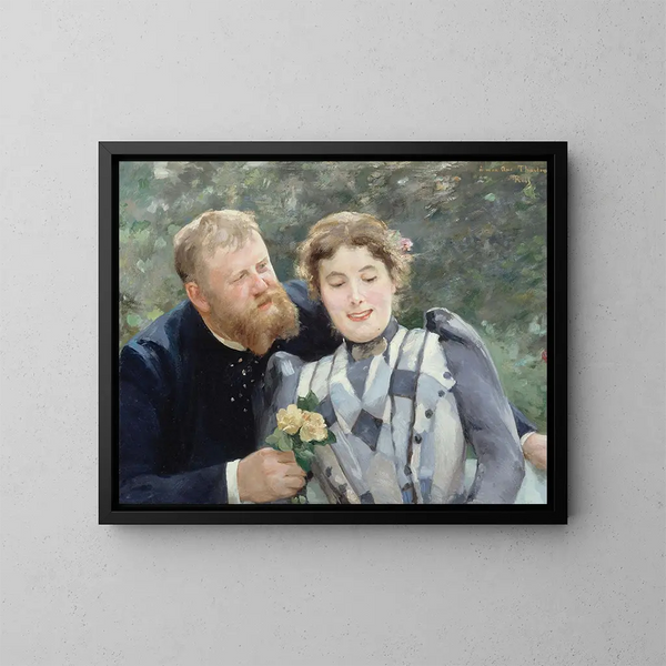 Retrato de Thaulow y su esposa - Alfred Philippe Roll — cuadro enmarcado en la pared