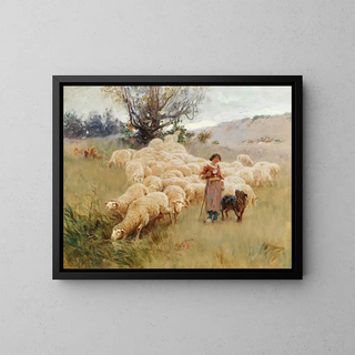 Alfred Plauzeau - A Flock of Sheep.webp