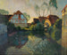 Crepúsculo en un pueblo - Alfred Poell — vista de la obra