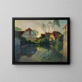 Alfred Poell - Dmmerung in einem Dorf.webp