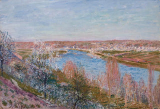 Alfred Sisley - Le village de Champagne au coucher du soleil avril.webp