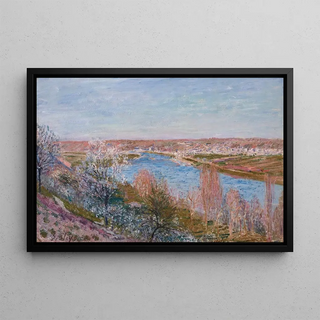 Alfred Sisley - Le village de Champagne au coucher du soleil avril.webp