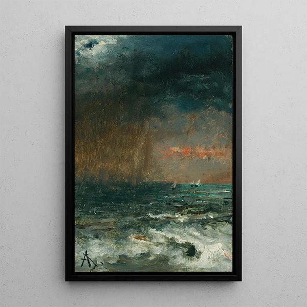 Storm at Sea - Alfred Stevens — framed artwork on a wall