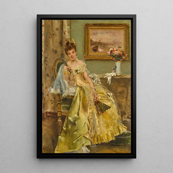 Coquetterie - Alfred Stevens — cuadro enmarcado en la pared